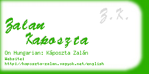 zalan kaposzta business card
